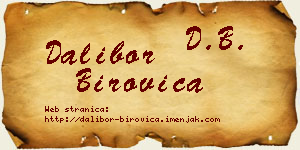 Dalibor Birovica vizit kartica